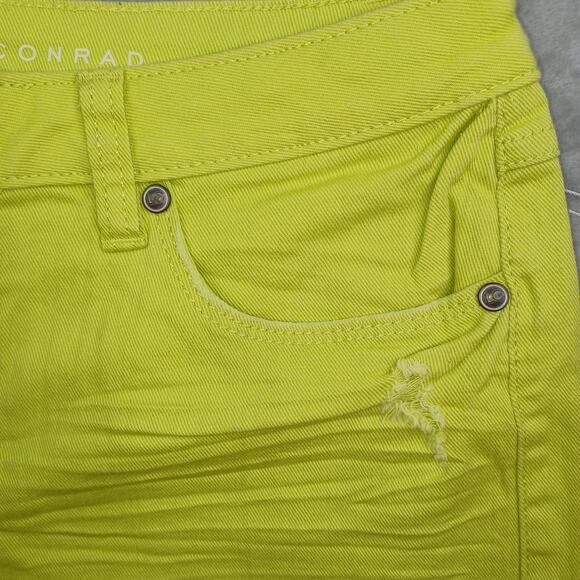 Lauren Conrad Cutoff Denim Jean Shorts Women Sz 10 Lime 3" Mid Rise Distressed - Picture 4 of 11